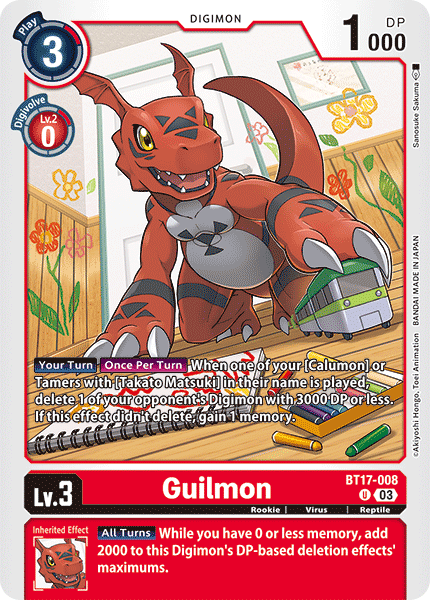 digimon card game secret crisis Guilmon (BT17-008) - Secret Crisis